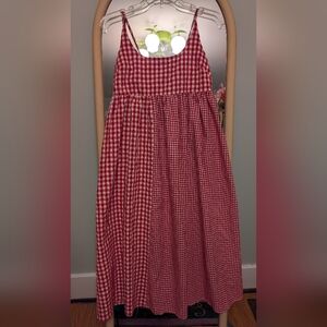 Red Gingham Checkered Dress